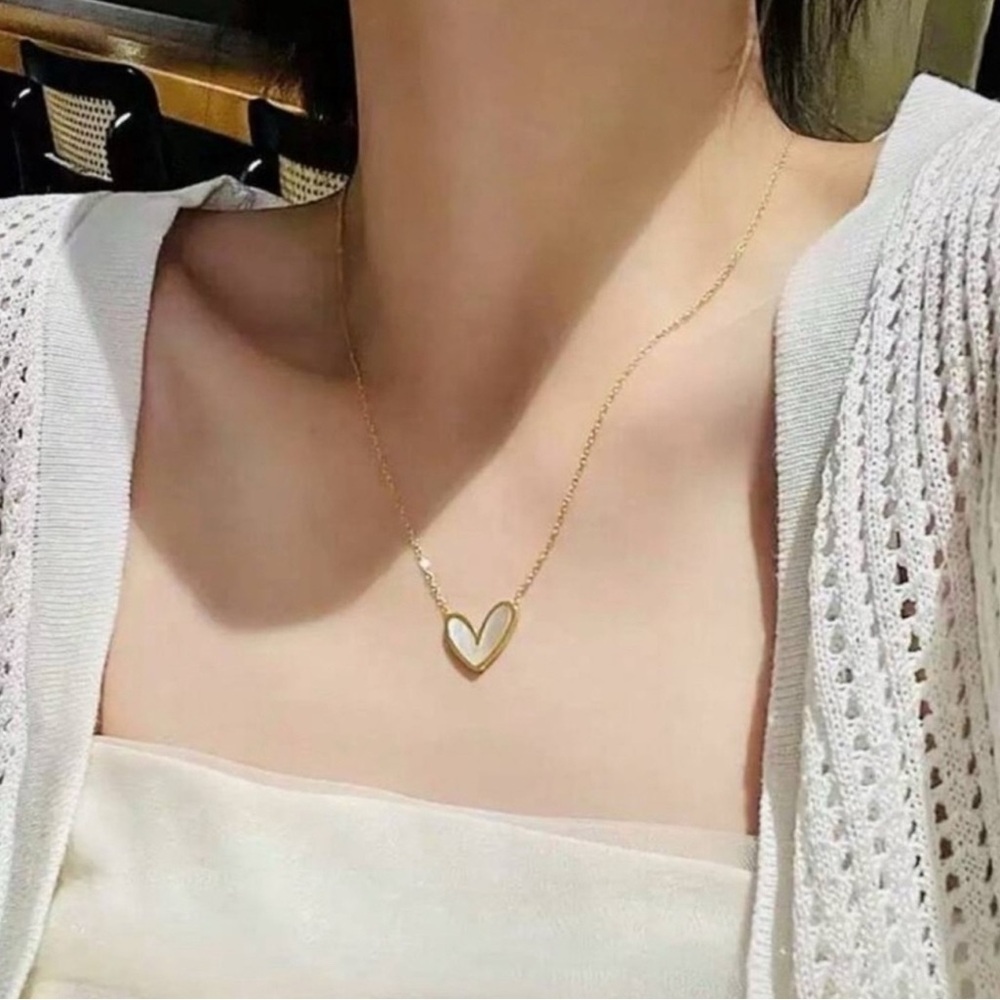 Gold Plated Stainless Steel Heart Pendant Necklace | Minimalist Dainty Chain